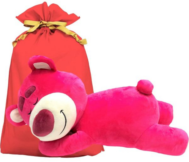 MORIPiLO 토이스토리 랏소베어 안고자는 인형 베개 M 선물 포장 세트, (M)로초 기프트백 포함