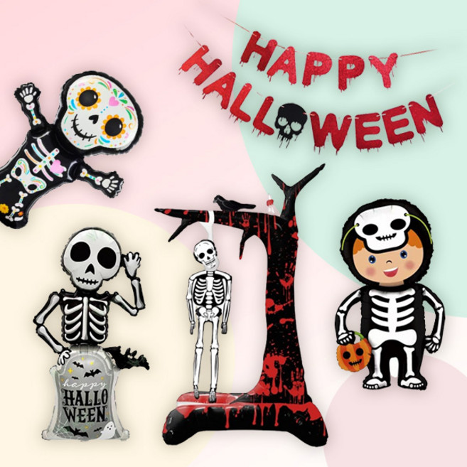 [파티지_로켓] 할로윈 풍선세트3 / 할로윈풍선 호박 미라 유령 해골 드라큘라풍선 할로윈파티 할로윈장식, HC 06_피 가랜드 풍선세트_입체 목매단 해골