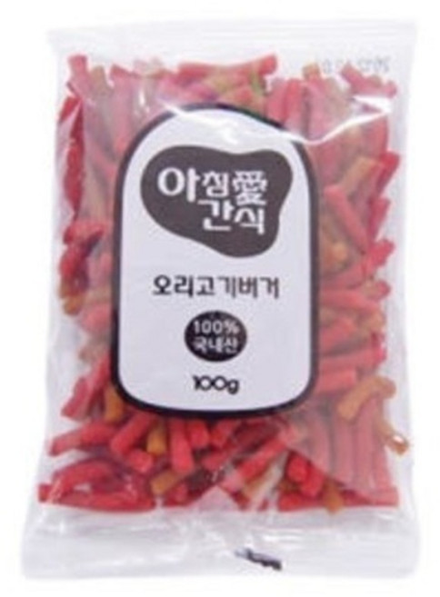 아침애 오리버거100G 강아지 트릿 종합비타민 치석제거, 오리고기버거, 100g, 24개