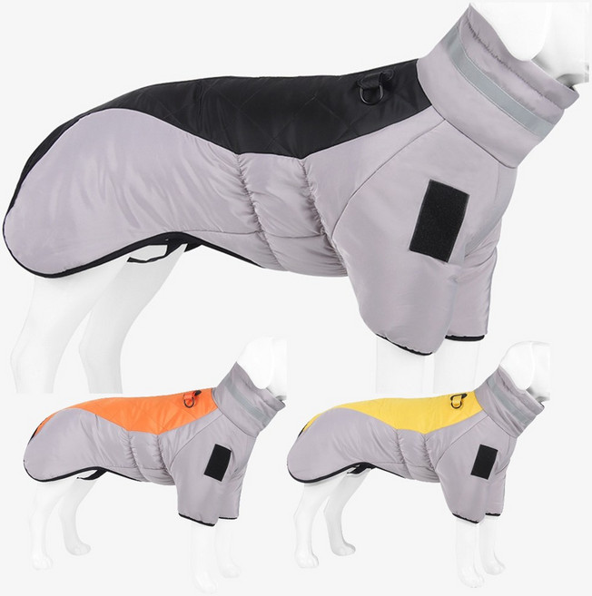 빅사이즈 중대형견 강아지 대형견 중형견 겨울 방한 기모 털 경량 패딩 방수 조끼 진돗개 아우터 누빔 퀼팅, 퍼플, 1개