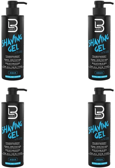 Level 3 Shaving Gel 레벨3 쉐이빙 젤, 4개, 500ml - 쿠팡