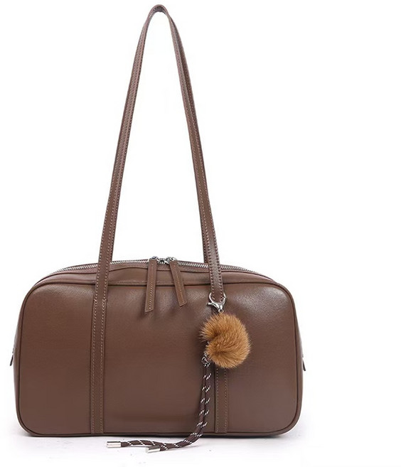 윤휘 여성 소가죽 바게트 스티치 숄더백 502