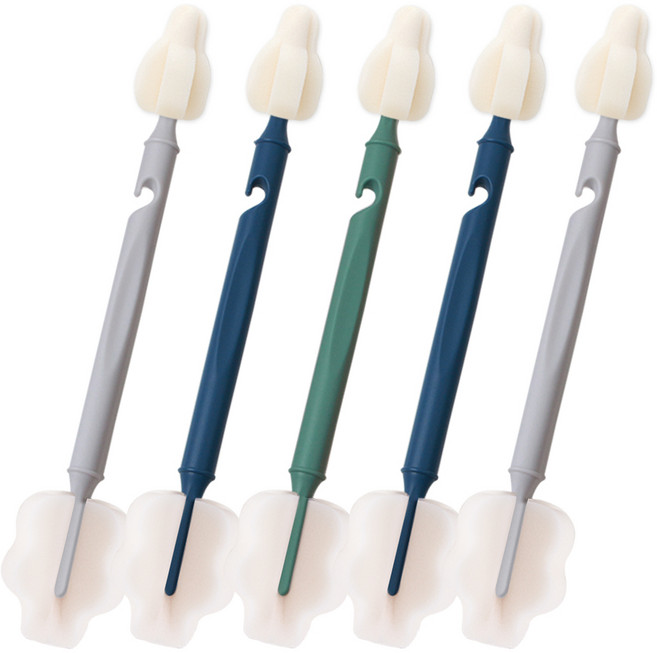 하이비 몽글이 젖병 젖꼭지 텀블러 세척솔, 듀얼와이드솔5P / 시원한바람, 1세트