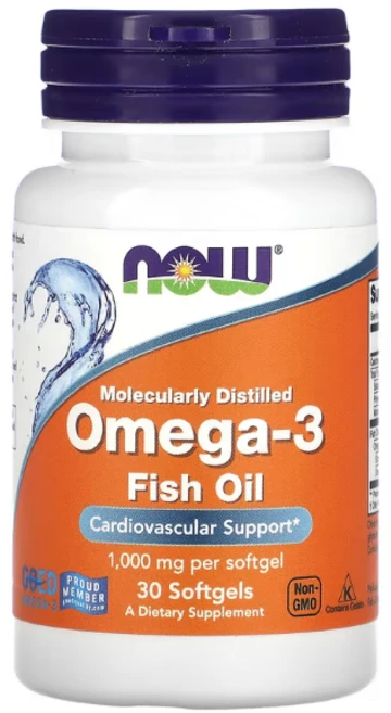 NOW Foods 오메가3 피쉬 오일 500mg 소프트젤 30정 /, 30개 - 쿠팡