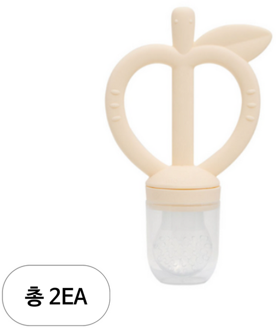 모윰 유아용 애플피치 치발기 과즙망, 레몬옐로우, 2개