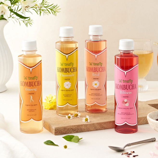 [스윗드오] 다채로운 꽃 향기를 담은 티플라이 콤부차 4종 300ml, 유채꽃X캐모마일, 1개입, 1개