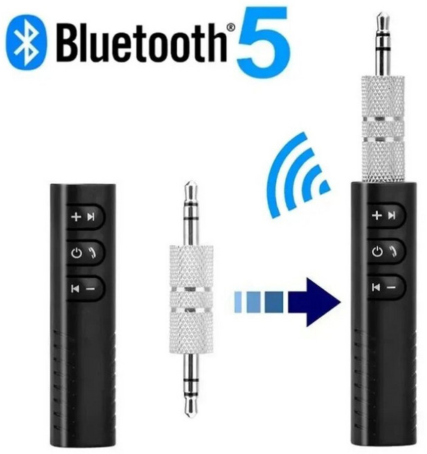 차량용 블루투스 리시버 송신기 BT5.0 3.5mm AUX 잭 스테레오 음악 오디오 자동차 키트 스피커 앰프 마이크, Black, 1) Black, 1개