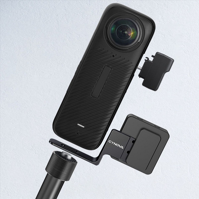 Insta360 x4 / x3 / 1 x2 마이크 어댑터 카메라 액세서리 용 Cynova Invisible Mic 콜드 슈즈, 검은색