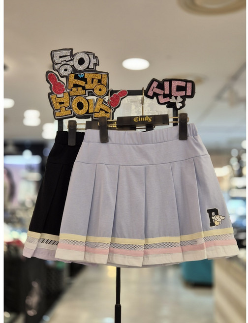 신디키즈 동아쇼핑점 여아"꾸안꾸@2024년~~여름신상@"상큼 발랄 귀요미 시그니처 매쉬 믹스 스커트#코디컷처럼 입으시면 예쁨#초등 여아 아동 데일리룩 등교룩 스커트 치마바지##