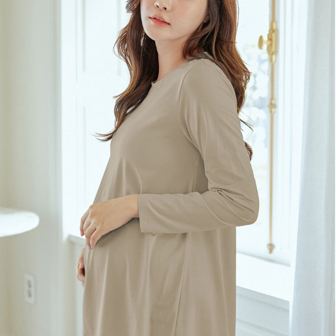 블룸마터니티 슬림 긴팔 임산부 요가티셔츠