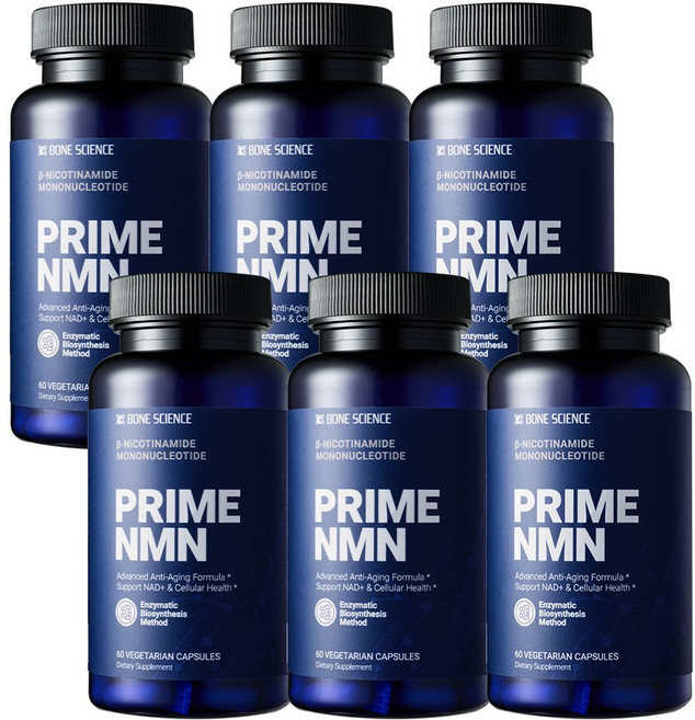 본사이언스 프라임 NMN 575mg 4세대 엔엠엔 컨슈머랩인증 +프테로스틸벤 고순도 99.9%, 6개, 60정