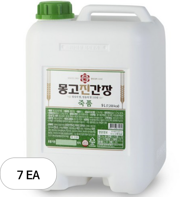 몽고진간장 죽품, 9L, 7개