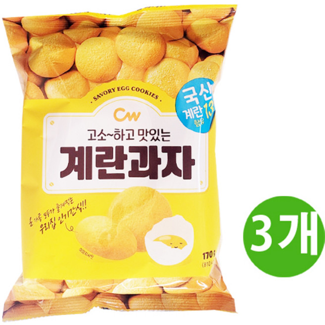 청우식품 계란과자, 170g, 3개