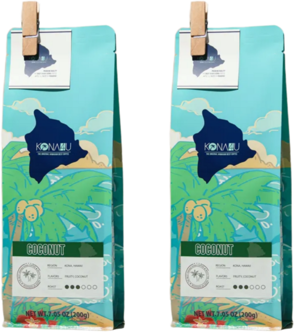 코나포유 세계3대커피 하와이 코나커피 하와이안 코코넛 원두 200g, 홀빈(분쇄안함), 2개