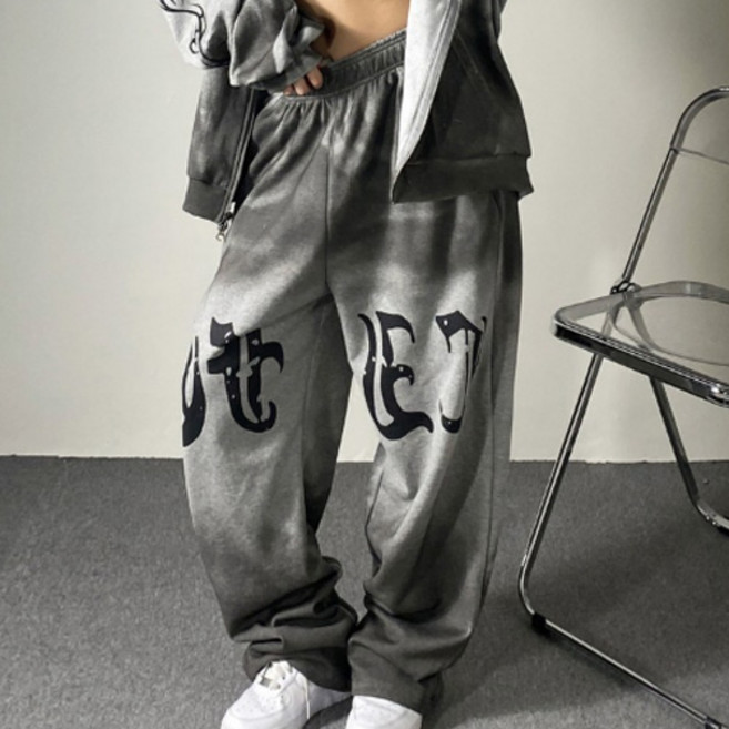 [주식디디댄스] 레터링 디펍 물나염 와이드팬츠 트레이닝 힙합의상 단체복 KPOP 댄스복 방송의상