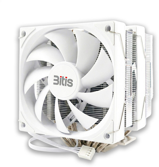 비티즈 6열 듀얼타워 120mm 공랭 CPU 쿨러 인텔 AMD 겸용, 1개, 화이트, T600 N-LED