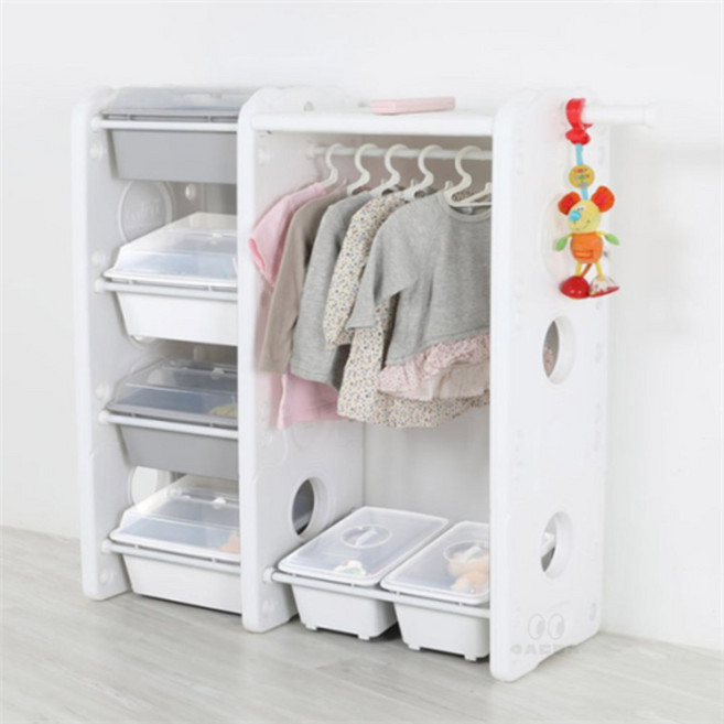 일상다많사 미루 위드맘 행거 정리함 WH1 4단 슬림 캡 장난감서랍 헹거 세트 아이방 수납가구 아기방수납장 베이비수납장 아기가구, 화이트