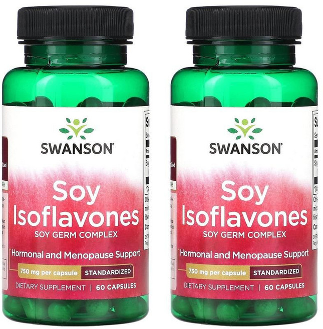 스완슨 Swanson 소이 이소플라본 750mg 60캡슐 X 2통 우먼 대두 이소플라본, 60정, 2개
