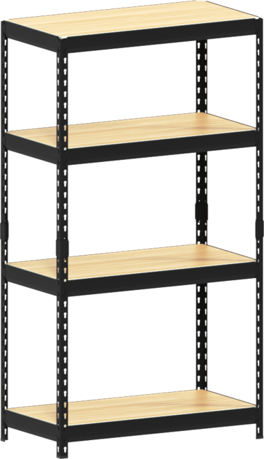 몬스터랙 800x400x1500 4단 선반 철제선반 조립식앵글 베란다선반 조립식선반 앵글선반 랙, 블랙