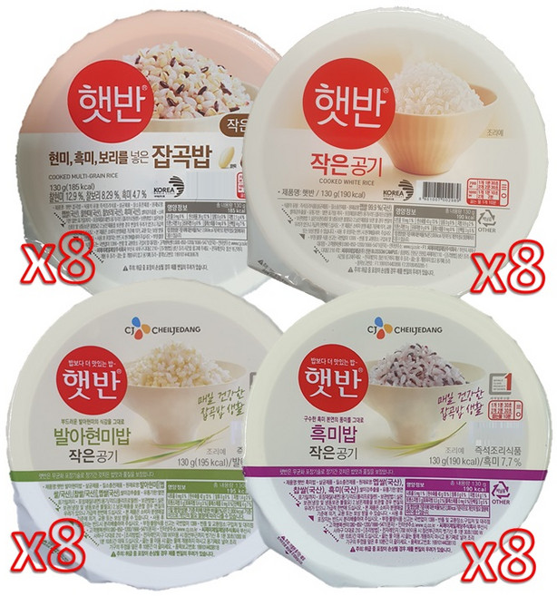 햇반 작은공기 4종 혼합, 32개, 130g