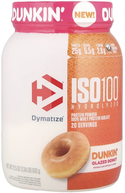 몸관리하세요 겨울입니다 Dymatize ISO100® 가수분해 100% 분리유청단백질 Dukin® 글레이즈드 도넛 610g(1.34lb) 특별관리진행, DymatizeISO100가수분해100분리유청단백질Du, 1개 - 쿠팡