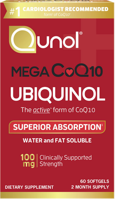 Qunol Mega 軟骨素輔酶Q10 �還原型Q10 100毫克 軟膠囊, 1個, 60錠