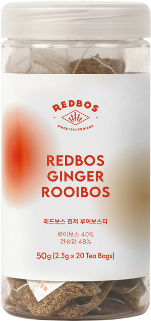 레드보스 진저 블렌딩 루이보스 티 생강차, 1개, 20개입, 2.5g