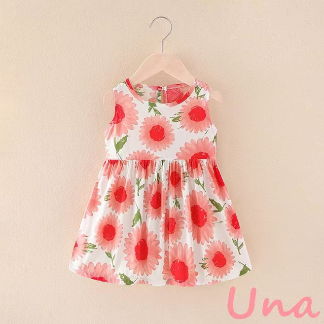 Una 兒童夏季碎花連身裙 適合中小童的公主裙