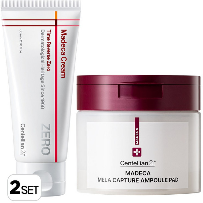 센텔리안24 마데카크림 타임리버스 제로80ml+멜라캡처 앰플패드60매, 2세트