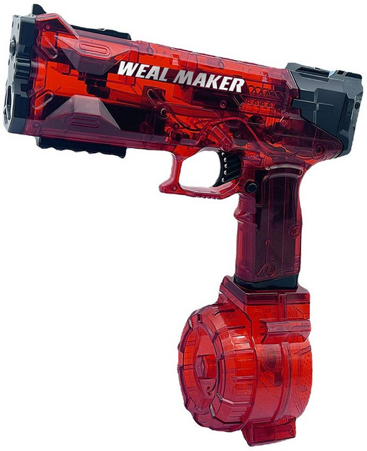 고성능 반동형 전동 물총 2000mAh 충전식 자동 연사가능 워터건 물놀이 장난감, 레드