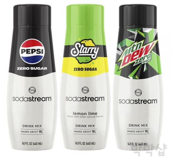 소다스트림 펩시 스태리 마운틴듀 440ml 버라이어티 팩 3개입
