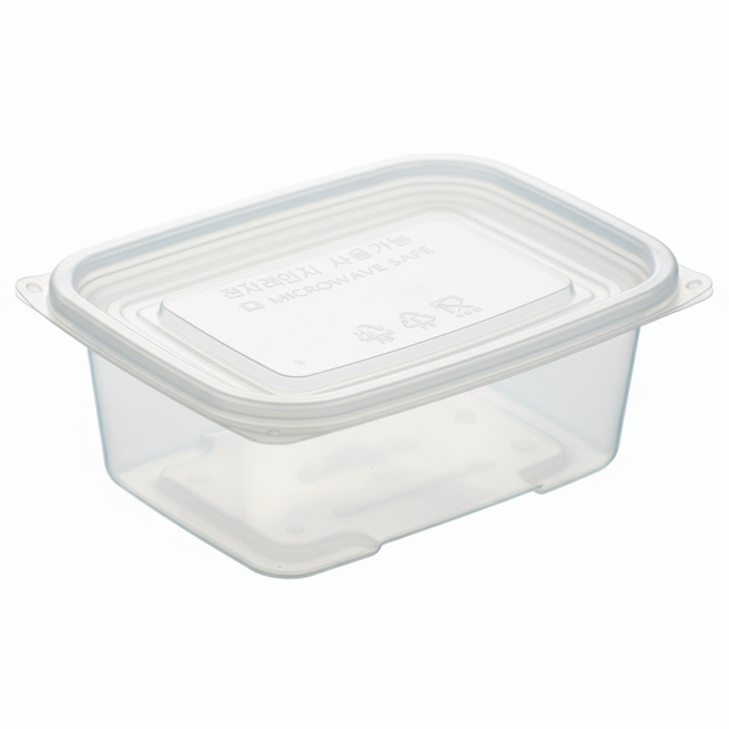 버디팩 죽/반찬/도시락 밀폐 사각 용기 800ml (투명 밀프렙 전자렌지OK), 1개, 50세트