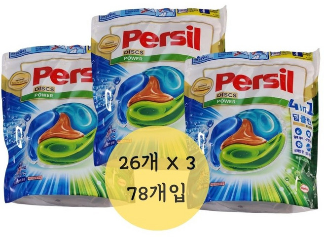 퍼실 디스크 파워 딥클린 세탁세제, 78개입, 2개