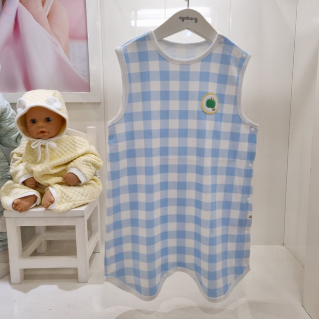 아가방 NC엑스코점 30% 강추! 부드러운 터치감! 화사한 체크패턴 귀여운 와펜 후르츠수면조끼! 유아 수면조끼! 배앓이방지! 선물용으로도 좋아요