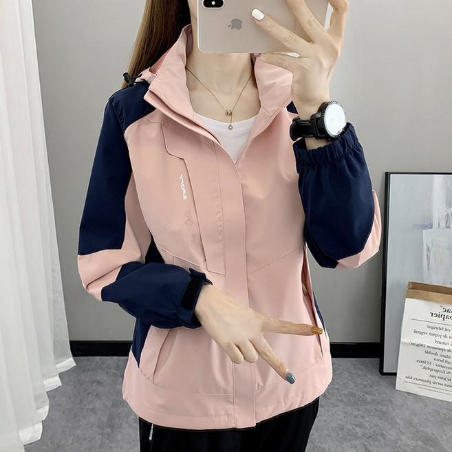 Asure 여성 아웃도어 바람막이 얇은 방풍 방수 등산복