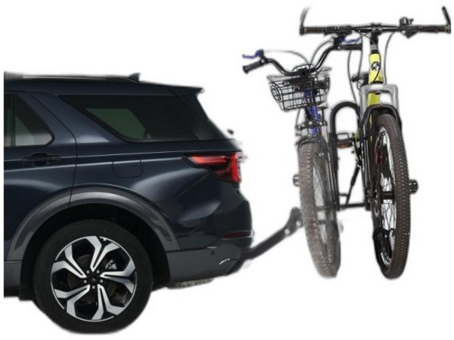 SUV 자전거 캐리어 후미형 접이식 트레일러 고정 거치대, 1개, 고탄소강 블랙 2대용