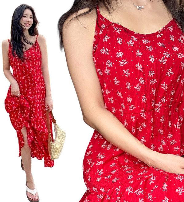 비키비키 소렌 여성 원피스 나시 롱 캉캉 플라워 비치웨어 빅사이즈