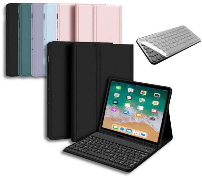 아이패드 6세대 5세대 에어 1/2 세대 프로 9.7인치 호환 애플펜슬 수납 블루투스 무선 키보드 케이스 커버 케이스나라 iPad Air Pro, 스카이