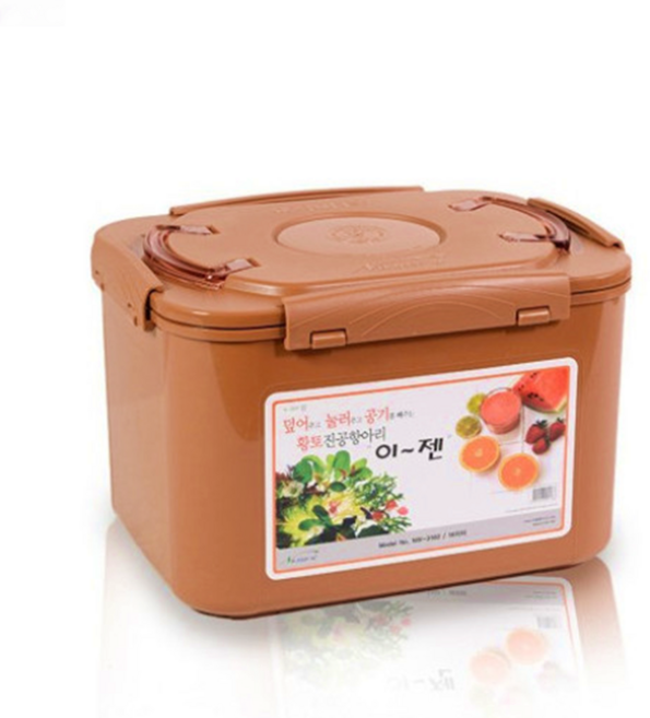 이젠 황토 진공항아리 16리터 누름독 사각 누름통 밀폐용기 김치통, 본상품, 1개