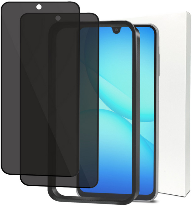 다이아큐브 갤럭시 A17 A16공용 9H AF코팅 3D 사생활보호 강화유리 가이드툴 액정보호필름 2P, 2개