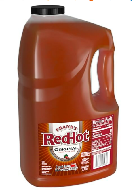 프랭크스 레드핫 카이엔 페퍼 소스 오리지널 글루텐 프리, 1개, 3.78L