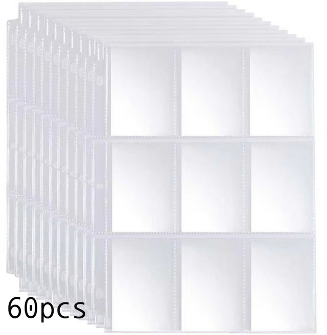 하이하바 3공 9포켓 단면 리필 속지 225 x 296 mm 투명 10개입, 60개, 1매입