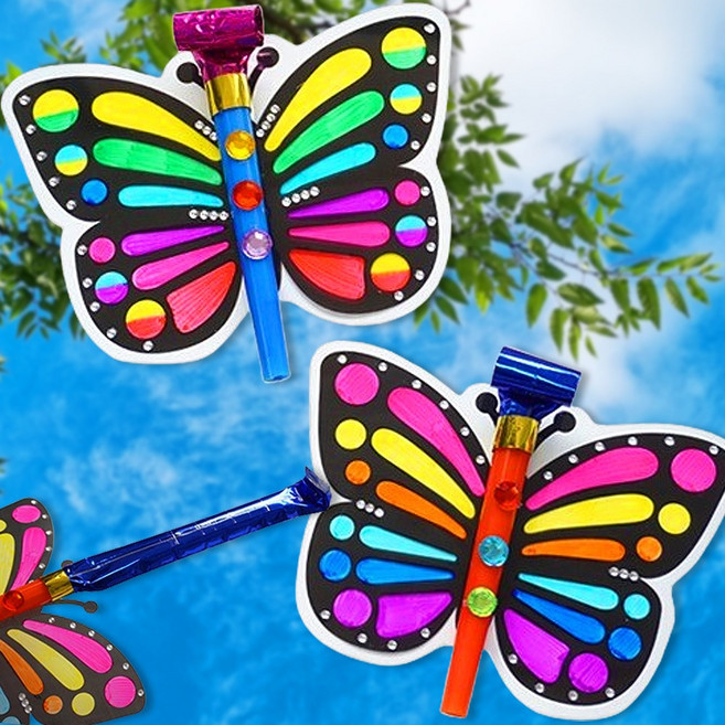 나비 피리 만들기 4인세트 가을 미술활동 여름 만들기 키트 곤충 어린이집 초등, 잠자리 피리 만들기(P0000BFD)