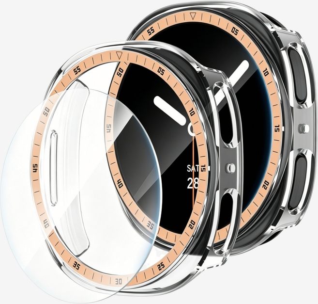 갤럭시워치8 메탈 눈금 PC 보호 케이스 40mm 44mm, 로즈 골드, 1개