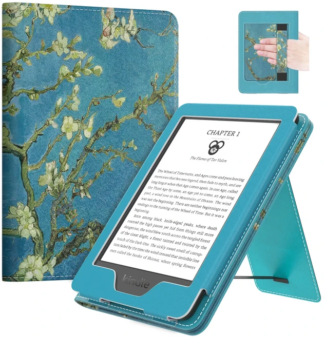 모코 케이스 올뉴 6인치 킨들(11세대2024/ 출시)/(10세대/8세대/2016)용 초경량 PU 쉘 커버, 01 CHINA, 03 SK Flower, 01 6 Kindle 2024
