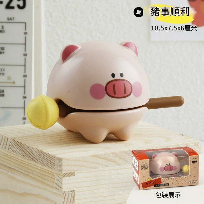 功德木魚 敲敲小木魚 紓壓小物, 1個, 小豬-諸事順利
