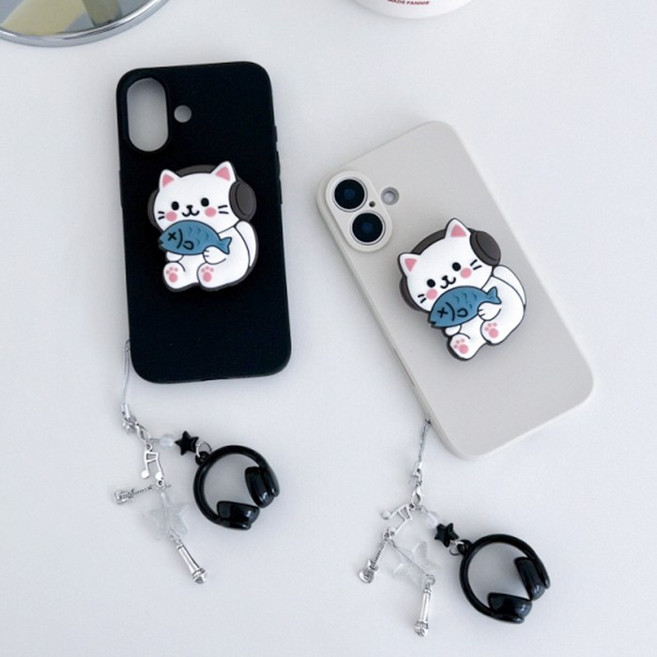 HS&D 물고기냥이 톡 파스텔 키링 케이스