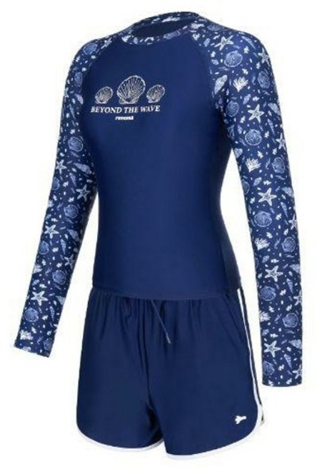 레노마수영복 여성 내장 캡 레쉬가드 상하 세트 RN-LS2E921 NV PK 2종 1택