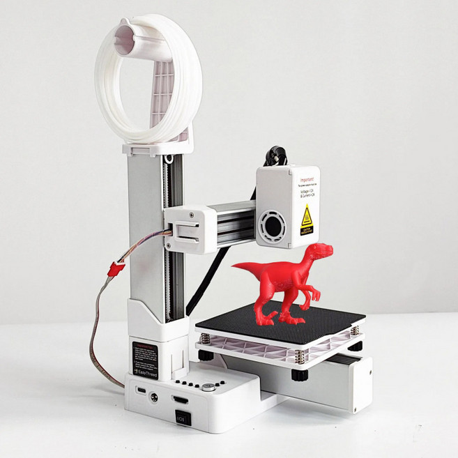 EasyThreed 3D 프린터 엔트리 레벨 PLA TPU 1.75mm 필라멘트 호환 전원 어댑터 포함, 화이트, TF 카드 오프라인 유럽 연합