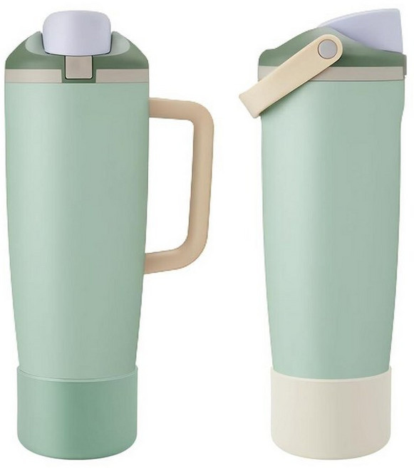 BKBY Owala 887.2ml30온스 및 1.2L40온스 FreeSip 스웨이 병 텀블러와 호환되는 실리콘 부츠 2개 Freesip 텀블러용 보호 미끄럼 방지 바닥 커버, 유칼립투스+가볍게 구운